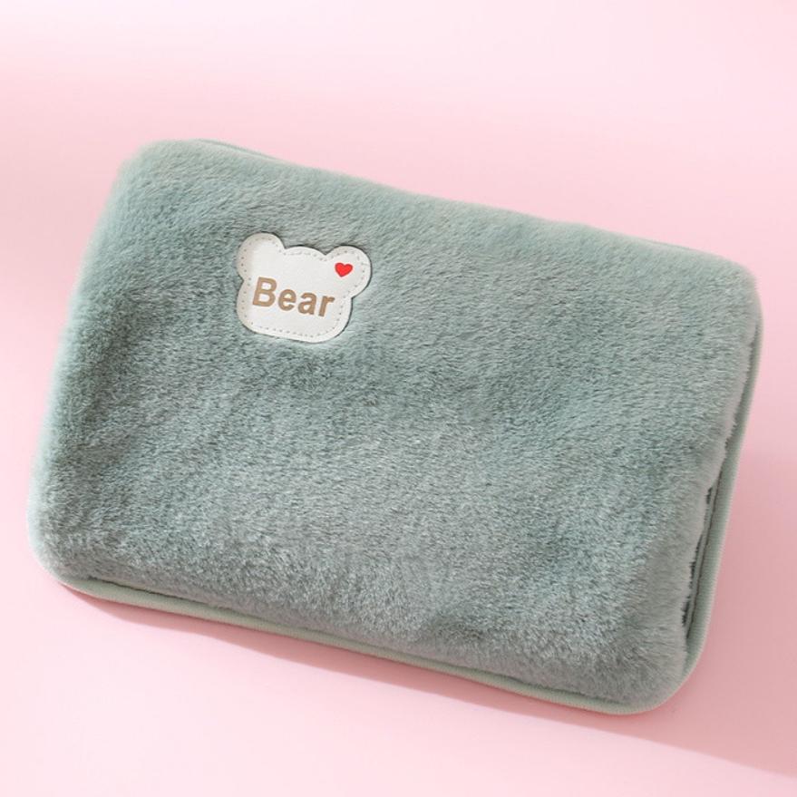 Electric Hot Water Bag 500W Fast Heating Plush Cover EU Plug Auto Shut Off Portable Warmer for Winter Hands Bed Warm