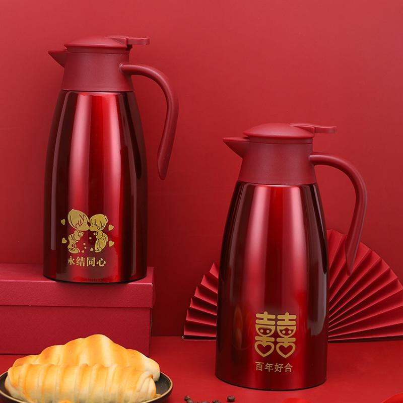 Thermos Kettle 2000ml Vacuum Flasks Portable Stainless Steel Thermos Kettle Water Bottle Office Thermal Insulation Kettle