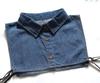 Denim Fake Collar Women Ladies False Collar Shirt Half Shirt Detachable Blouse Detachable Collar Removable Accessories