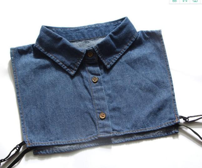 Denim Fake Collar Women Ladies False Collar Shirt Half Shirt Detachable Blouse Detachable Collar Removable Accessories