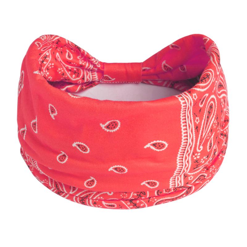 Boho Knot Turbans Yoga Elastic Head Wrap Women Headband Wide Hairbands Headwear Printed Bandanas Fashion Hair Band Accessories