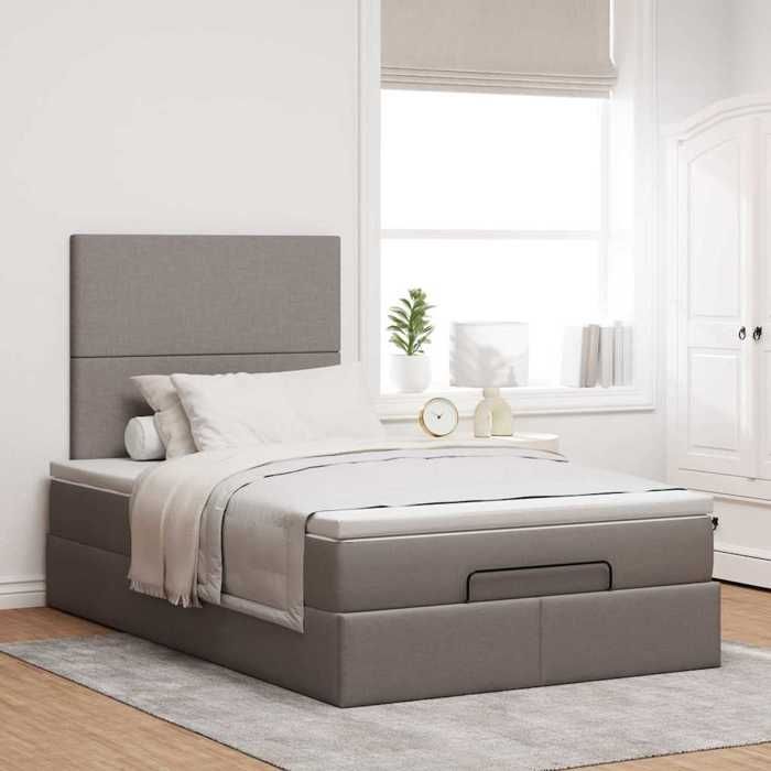 Bed Frame with Mattress - Maison Exclusive - Ottoman - 120x190 Cm - Taupe Fabric