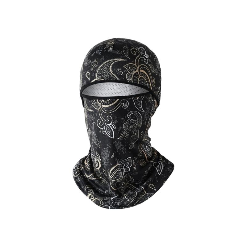 Full Coverage UV Protection Head Cover Quick Dry Ice Silk Fabric Elastic Adjustable Designing for Motorcycle Riding
