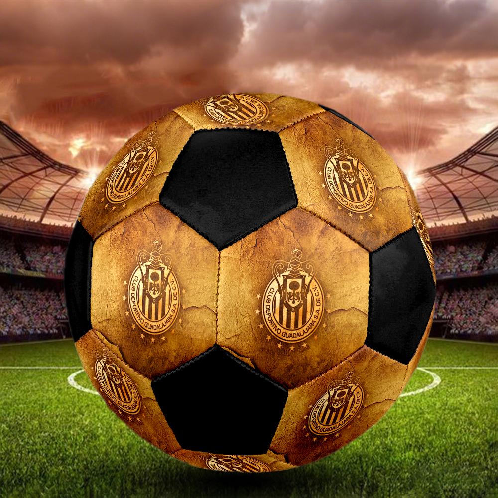 SIZE 5 C.D. Guadalajara Soccer Ball Colorful All Ages Machine Stitched PVC Competition Ready Durable High-Bounce