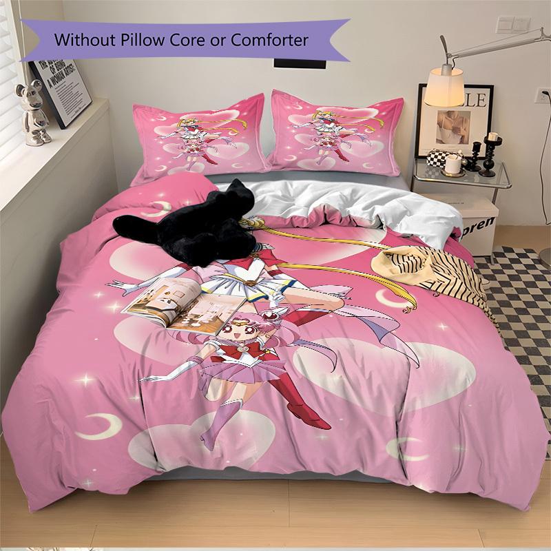 3pcs Sailor Moon Bedding Set. Soft and Comfortable with No Core Included (1x Duvet Cover + 2x Pillow Covers) yy251010174