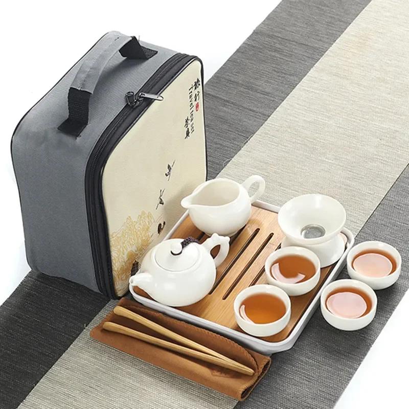 

Portable Ceramic Gongfu Teaware Set for Travelers