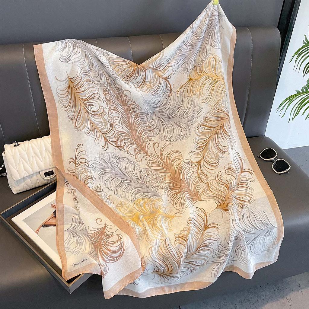 Women Cotton Linen Rose Print Scarf Shawl Hijab Muslim Long Headscarf Scarves Head Wraps Long Female Head Scarf