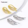 18K Gold Plated Brass Earwires Inlaid Zircon Earring Hooks Findings For DIY Earrings Making Supplies Accessories
