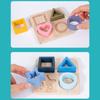 Montessori puzzle pre bábätká Silikónové hračky Geometrický tvar Doska na skladačky Zodpovedajúce hry Vzdelávacie vzdelávacie hračky Silikón potravinárskej kvality