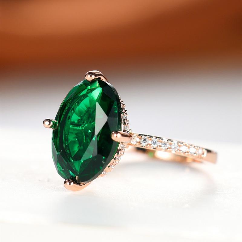

SHEIN European and American big garden-plated white diamond four-claw diamond-set opal ring simple temperament versatile ring no. 13