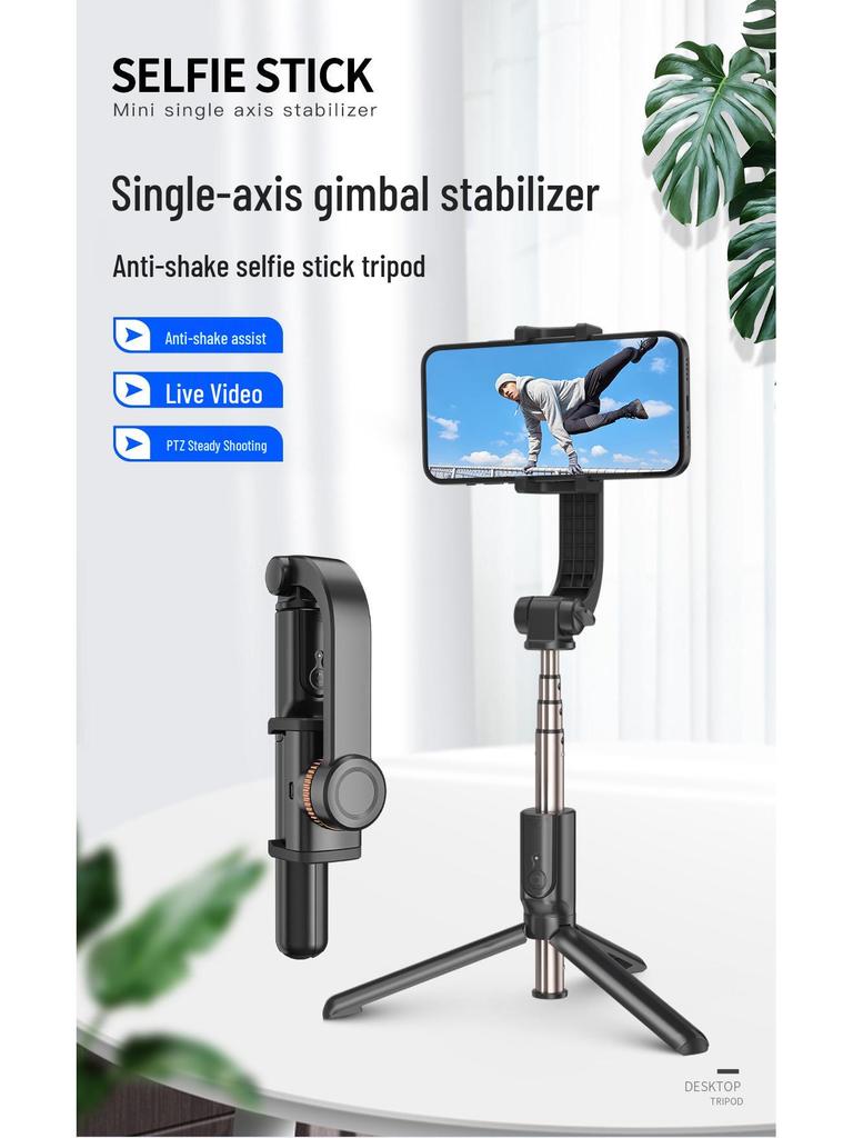Bluetooth-Selfie-Stick aus Aluminiumlegierung mit Gimbal-Stabilisator gegen Verwacklungen & für vertikale Aufnahmen