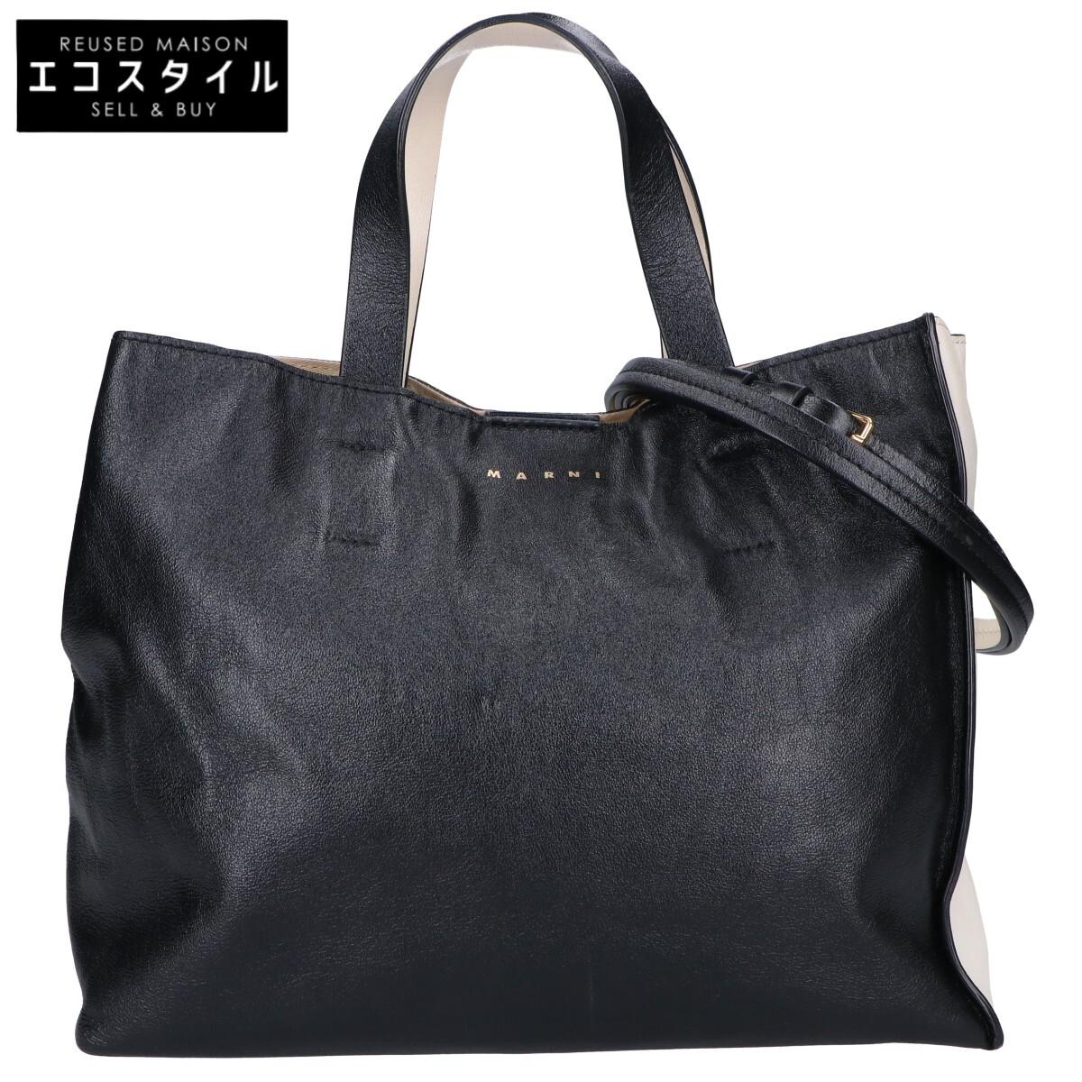 

MARNI SHMP0069U5 MUSEO SOFT EW SMALL Museo Soft Tote Bag Black x whiteUsed