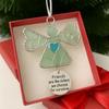 Christmas Pendant Angel Ornament with Glass Mosaic Heart Engraved Friendship Verse Hanging Decoration