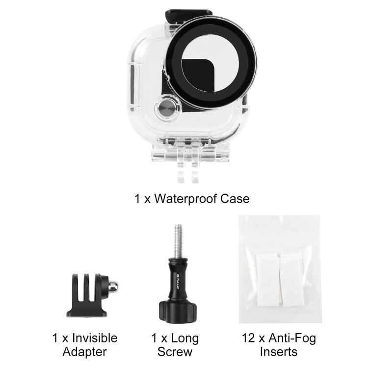 For Insta360 GO Ultra PULUZ 50m Waterproof Case Thumb Main Body Camera Dive Housing Cover (Transparent)