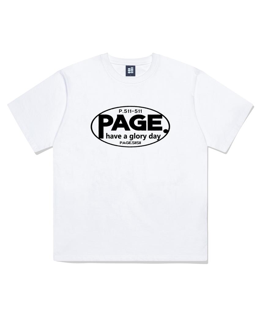 PAGESIISII Page 511 Printed Short Sleeve T-Shirt White