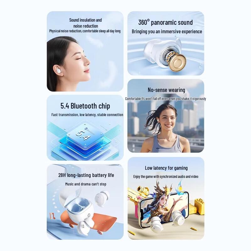 HP H10L Bluetooth 5.4 Earbuds for Gaming & Music