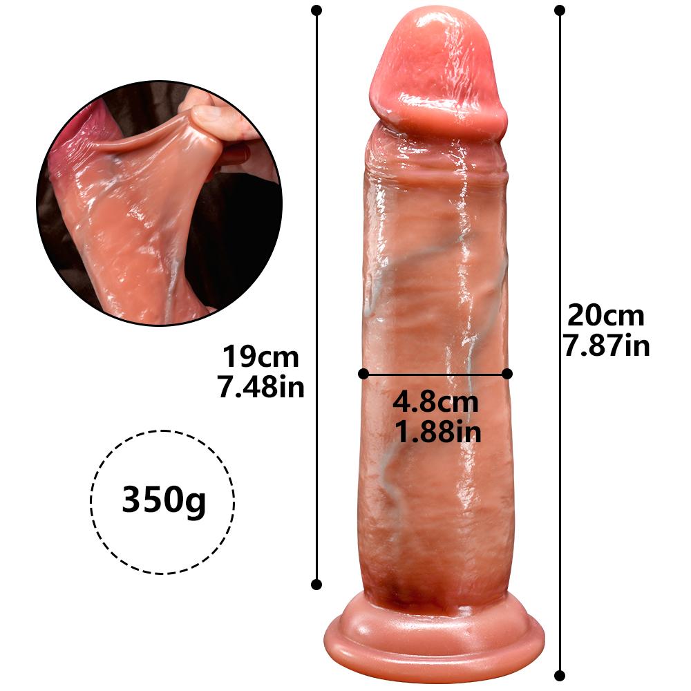 Super Strong Liquid Silicone Double Layer Jerky Blue Tendons Raised Artificial Penis Dildo Masturbator Female Adult Sex Toys