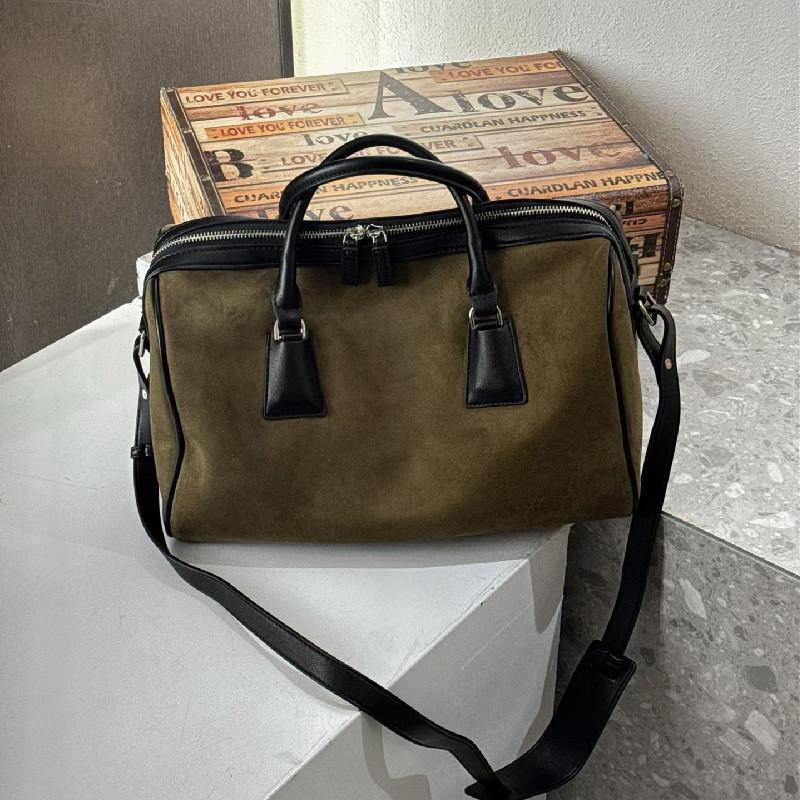 

2025 New Retro Matte Faux Suede Boston Handbag Large Capacity Single-shoulder Bag Women s Daily Commuter Tote Bag Autumn Winter