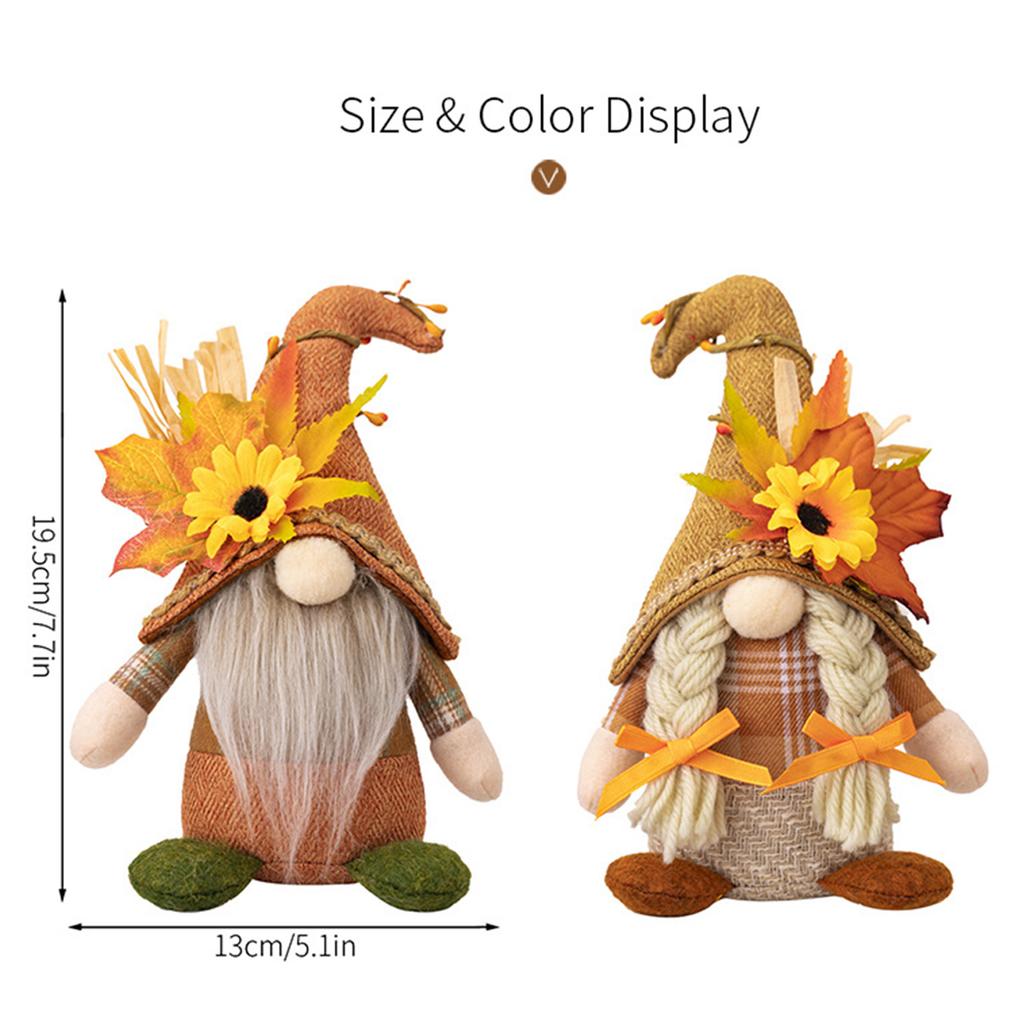 Thanksgiving Bend Hat Standing No Face Doll Ornament Bendable Hat No Face Gnome for Festival Atmosphere