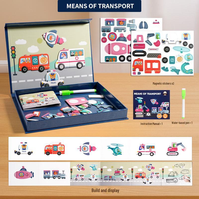 Creative Magnetic Puzzle Gift Box for Kids Ages 3-6: Dress-up and Early Learning Toy