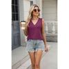 Sommer Neue Einfarbig V-ausschnitt Lose Ärmelloses Casual T-shirt Weste Top