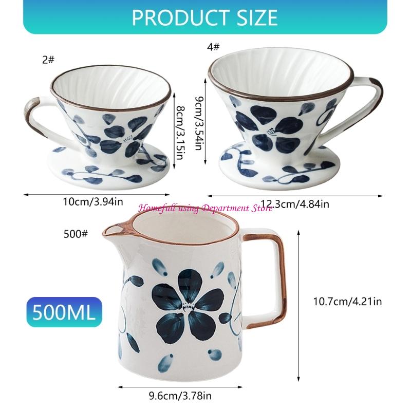  Hand Dripping Coffee Maker Cone Brewer Ceramic Materials Even Extraction Easy Cleaning Design Coffee Filter