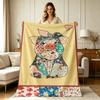 All-Season Flannel Blanket with Patchwork Floral Pig Print Soft Warm Throw Blanket for Sofa Couch Bedroom Living Room Office Home Decor