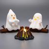 Halloween Geist Lagerfeuer Versammlung Nachtlicht Gruselige Statue Dekoration 3D Gedrucktes Bücherregal Ornament Heimdekor Akzent