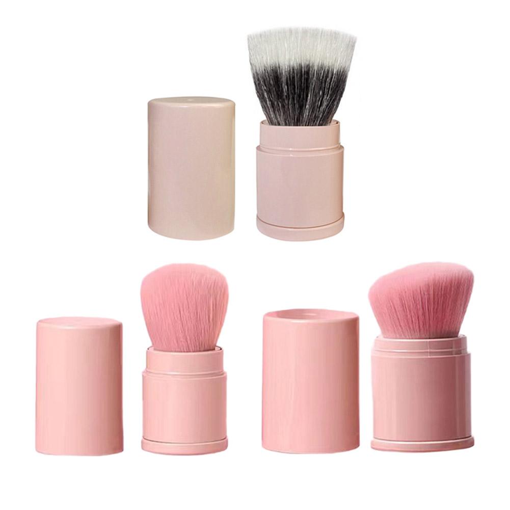 Portable Mini Retractable Makeup Brush Soft Bristles Blush Loose Powder Foundation Brush Multi Functional Nail Beauty Tool