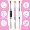 3PCS Nail Brushes for Builder Gel,Double-Ended Hard Gel Brushes for Nails, Gels Builder Brush, for Salons and DIY, Nail Extension, UV Gels, Nails