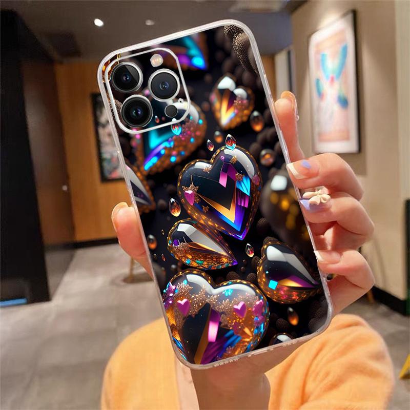 

Красочный чехол для телефона с розовым сердечком для iphone 15 14 Pro Max 13 12 11 Pro Max XSMax XR 12 13 mini 14 Plus iphone 15ProMax