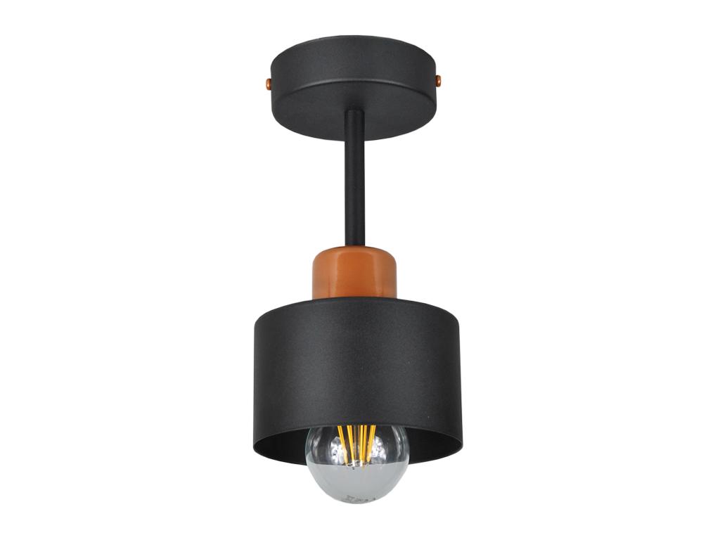 Black ceiling lamp, industrial metal, 1xE27, modern LED lighting for living room, kitchen, bedroom, children's room, loft