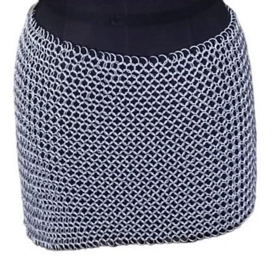 Aluminum Chainmail Skirt Lightweight Anodized Metallic Skirt, Festival Rave Chainmail  Women’s Costume