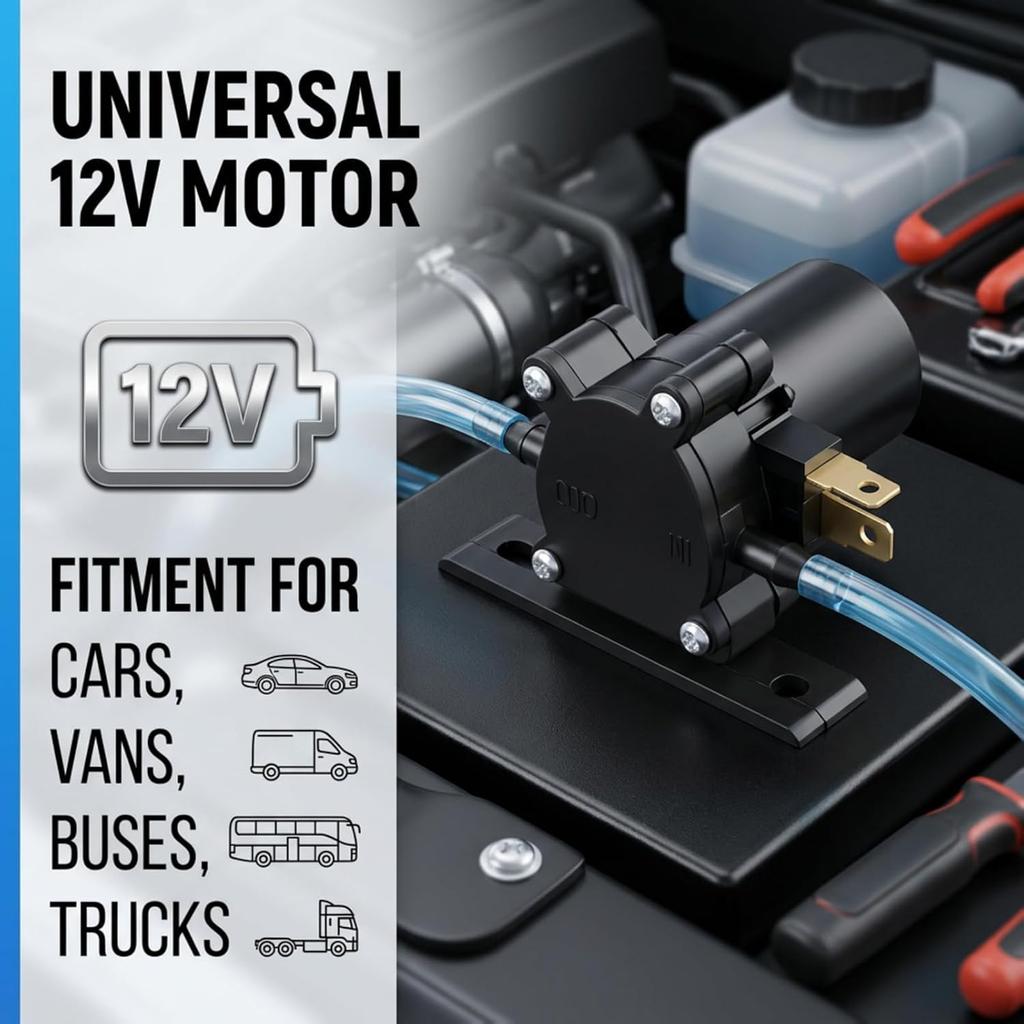 Yosoo Health Gear Windshield Washer Pump, Universal, Black, Plastic, 12v, AWP01