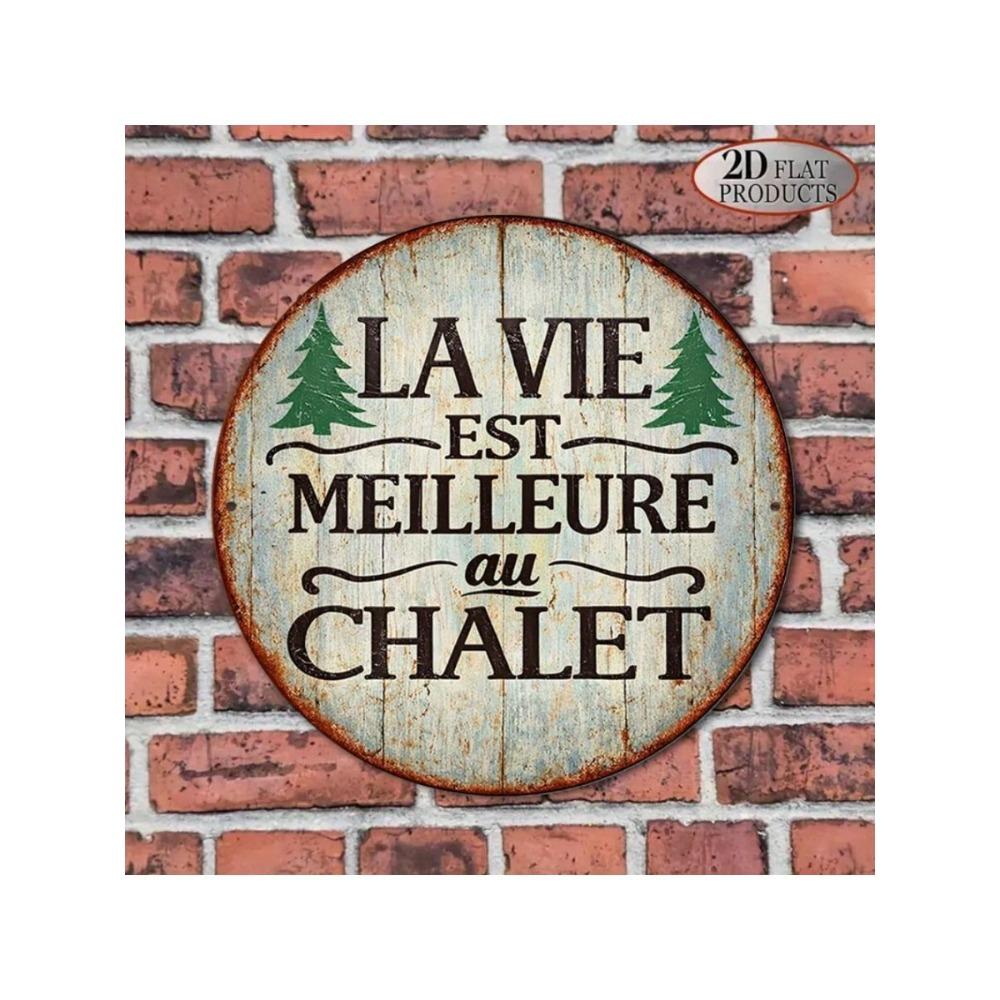 Vintage Metal Wall Art La Vie Est Meilleure Chalet Sign Decor
