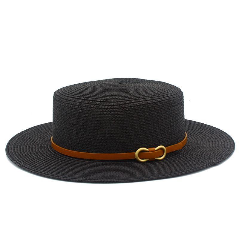 Summer Sun Hat Fashion Flat Top Straw Hat Sun Beach Hat Stall