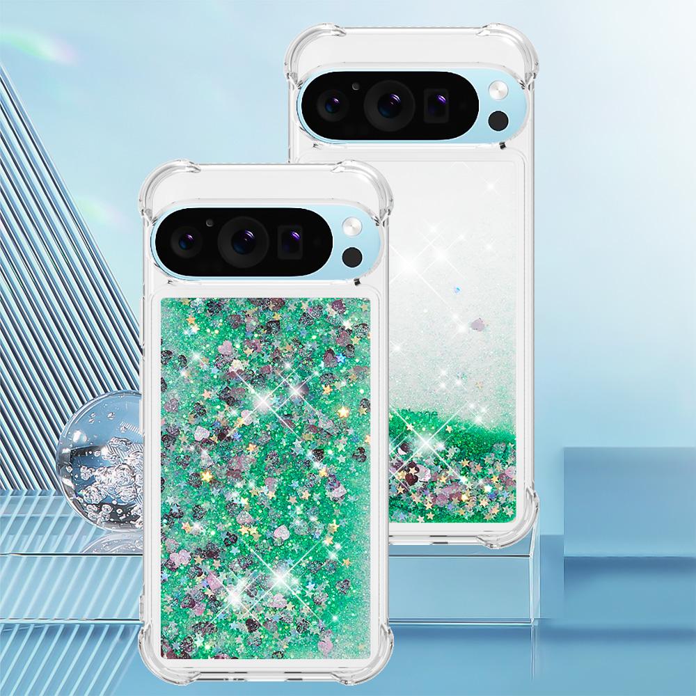 Bling Glitter Clear Liquid Quicksand Phone Case for Google Pixel 10 Pro XL 9 8 Pro 10A 9A 8A 7A Airbag Anti-drop Shockproof Protect Cover Funda