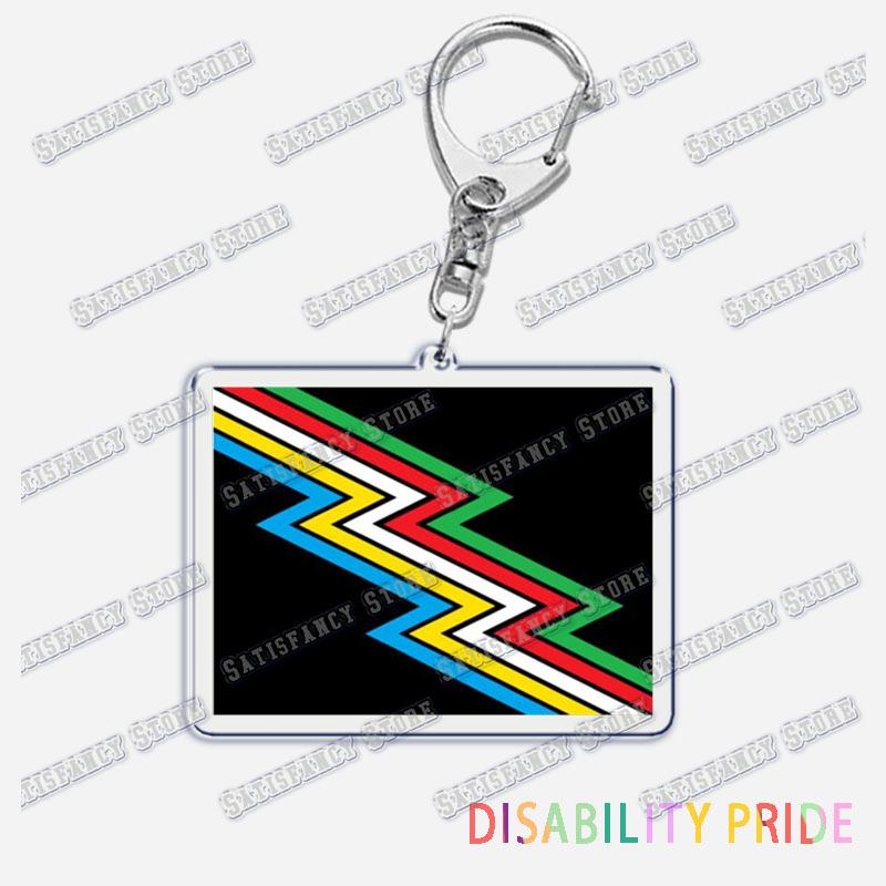 Disability Pride Key Chain Keychains Ring for Accessories Bag Pendant Keyring Jewelry Autism Festival Support
