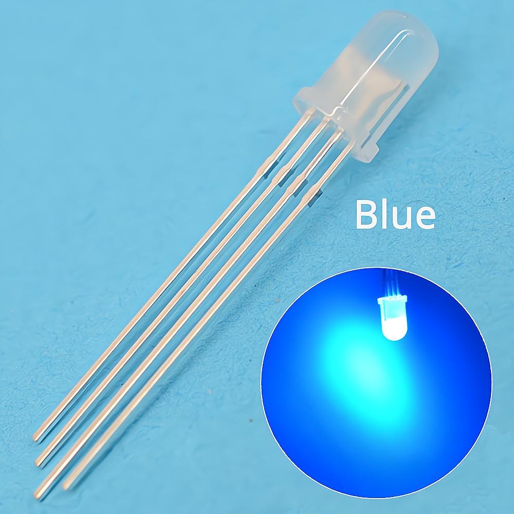 100 Stück LED-Emitting Diodes Min F5 5 mm runde Lampenperle 4-polige diffuse Glühbirne RGB dreifarbige gemeinsame Kathode Dekoration Atmosphäre Neon
