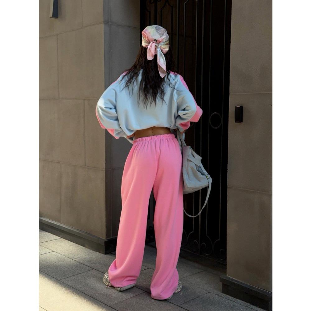 2025 Autumn New Suit Women's High-end Autumn and Winter Sweater Contrasting Color Splicing Trousers Two-piece Set