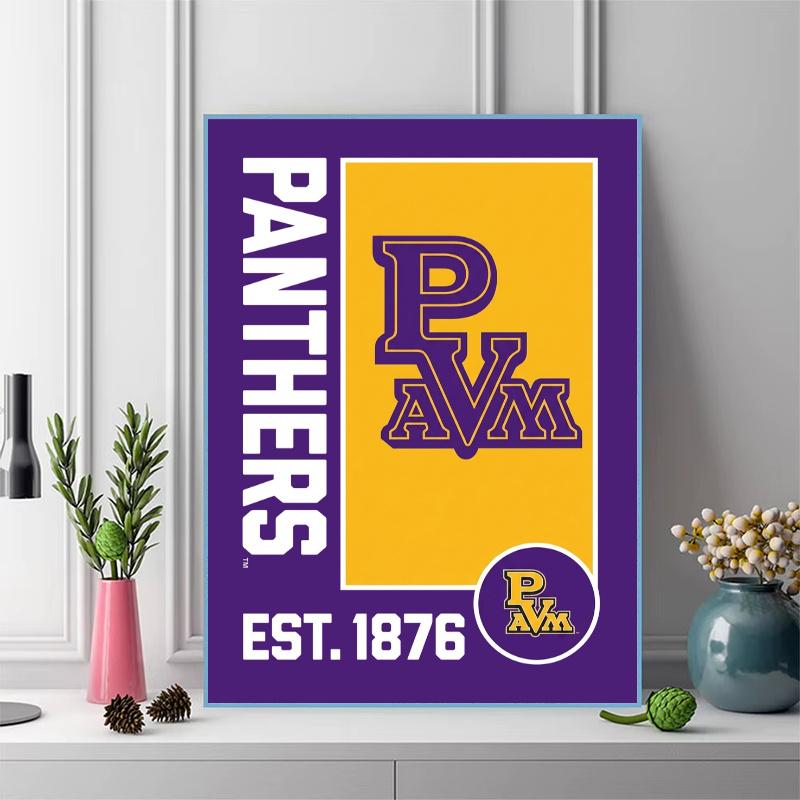 Prairie View A&m Panthers 100% Round Full Drill 5D DIY Diamond Painting Embroidery Cross Stitch Rhinestone Décor