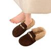 2025 Autumn and Winter New Retro Mori Plush Cotton Shoes Bag Head Half Drag Muller Shoes Fringed Warm Fluffy Shoes Women