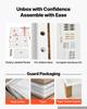 VEVOR White Shaker Base Cabinet Ready to Assemble 60cmW Unassembled Cabinet, 600x475x815 mm(W x D x H), with 3 Drawers, Smooth Slide Rail, for Home
