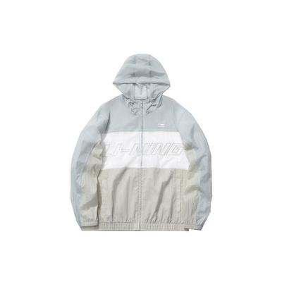 Sport Fashion Series Lettered Hooded Long Sleeve Jacket Men Jackets Misty-Blue AFDR189-1