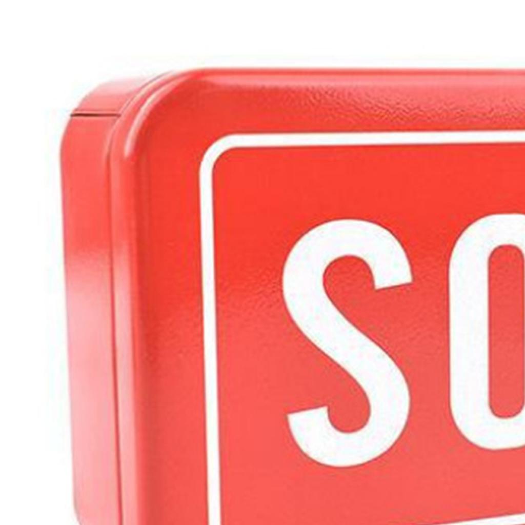 Small Rectangular Empty Box SOS Pattern Outdoor Tools Equipment Iron Storage Box for Camping