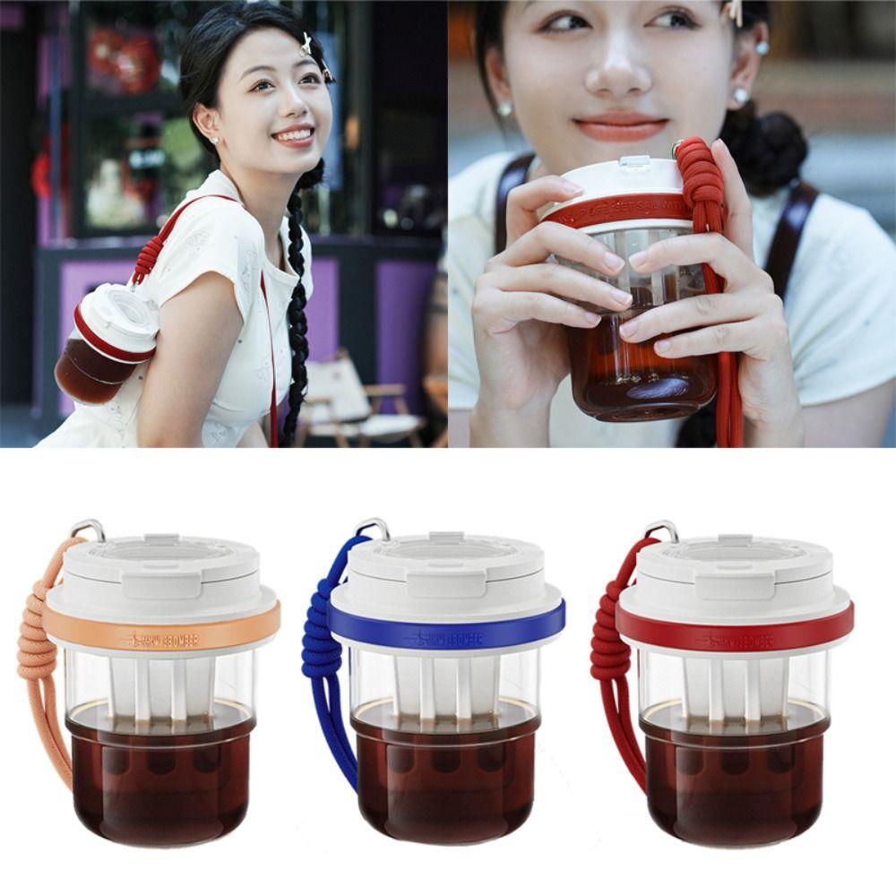 Tea Infuser Tritan Cold Brew Cup Airtight Lid Ice Cool Design Travel Mug 530ml Leak-Proof Bottle Leakproof Teacup Barista Gifts