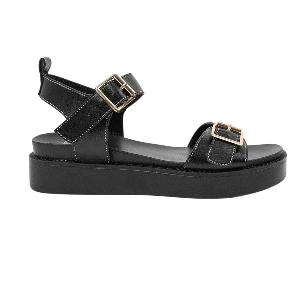 Where's That From Womens/Ladies Double Buckle Casual Platform Sandals