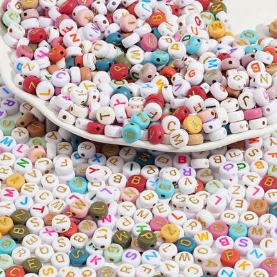 300/500/1000pcs Acrylic Colored Letter Beads Letter Beads A-Z Letter Beads Jewelry Making Letter Beads