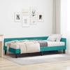 Corner Bed Frame with Mattress Other 2 Pcs Turquoise Velvet