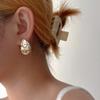 Fashion Jewelry Back With Front Metal Splicing Stud Earrings For Women Female Party Gift Accessories